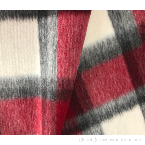 Check Woven Fabric Check Pattern Wool Blended Wool Tartan Fabric Red Supplier